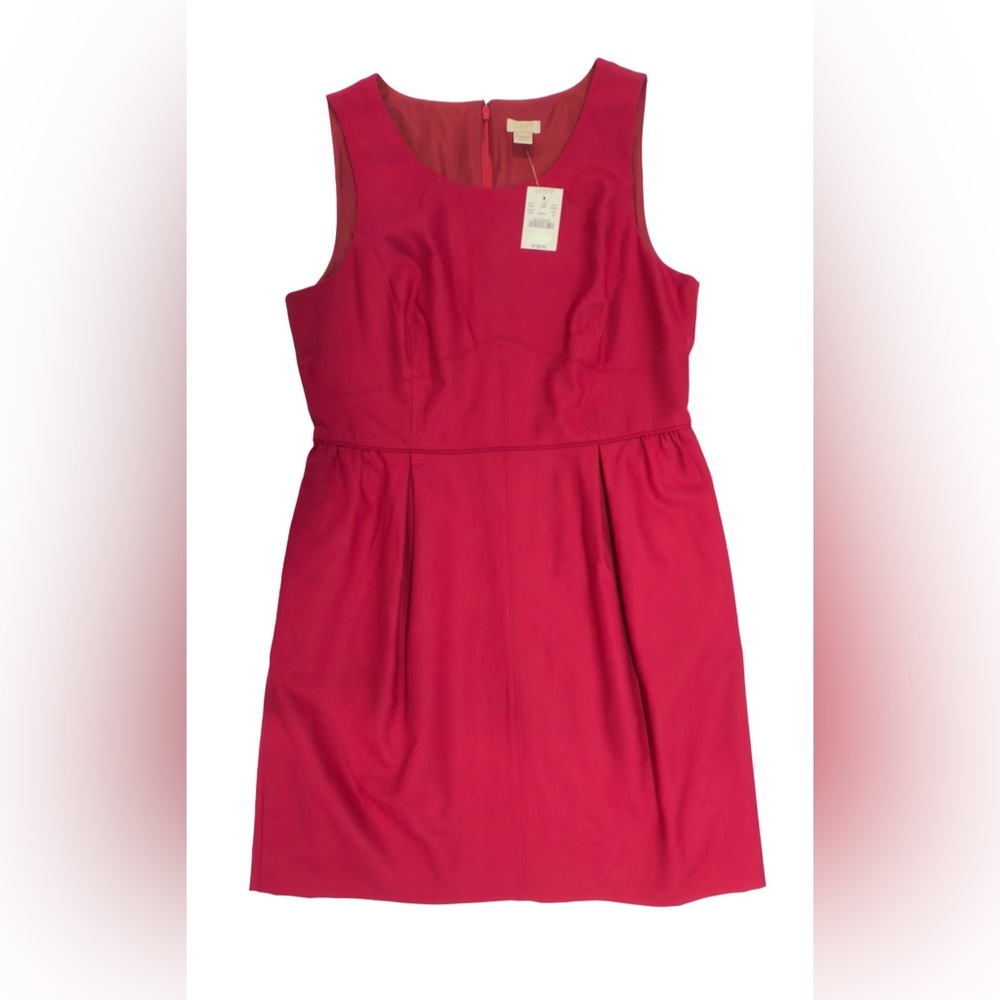 J. Crew Berry Red Fit & Flare Wool Blend Mini Dress, Size 12